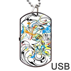 Abstract Fun Design Dog Tag Usb Flash (one Side) by digitaldivadesigns