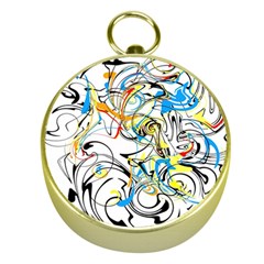 Abstract Fun Design Gold Compasses by digitaldivadesigns