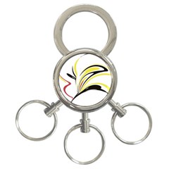 Abstract Flower Design 3-ring Key Chains by digitaldivadesigns