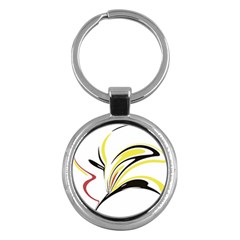 Abstract Flower Design Key Chains (round)  by digitaldivadesigns