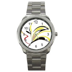 Abstract Flower Design Sport Metal Watches by digitaldivadesigns