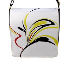 Abstract Flower Design Flap Messenger Bag (l)  by digitaldivadesigns