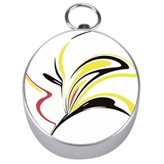 Abstract Flower Design Silver Compasses by digitaldivadesigns