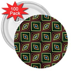 Rhombus Flowers Pattern 3  Button (100 Pack) by LalyLauraFLM