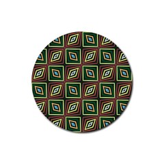 Rhombus Flowers Pattern Rubber Coaster (round) by LalyLauraFLM