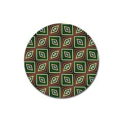 Rhombus Flowers Pattern Magnet 3  (round) by LalyLauraFLM