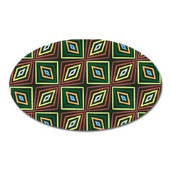 Rhombus Flowers Pattern Magnet (oval) by LalyLauraFLM