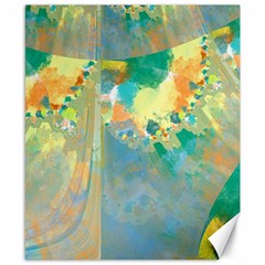 Abstract Flower Design In Turquoise And Yellows Canvas 8  X 10  by digitaldivadesigns