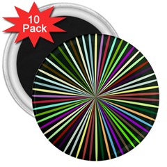 Colorful Rays 3  Magnet (10 Pack) by LalyLauraFLM