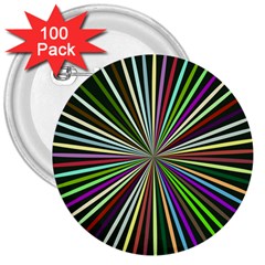 Colorful Rays 3  Button (100 Pack) by LalyLauraFLM