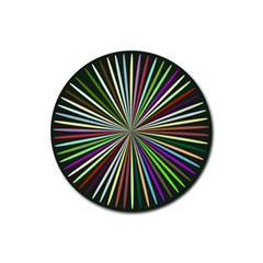 Colorful Rays Rubber Round Coaster (4 Pack) by LalyLauraFLM