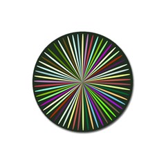 Colorful Rays Magnet 3  (round) by LalyLauraFLM