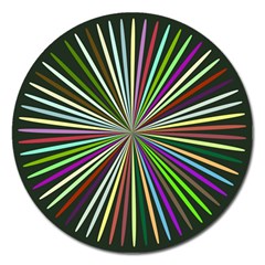 Colorful Rays Magnet 5  (round) by LalyLauraFLM