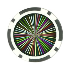 Colorful Rays Poker Chip Card Guard by LalyLauraFLM