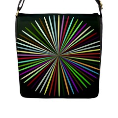 Colorful Rays Flap Closure Messenger Bag (l) by LalyLauraFLM