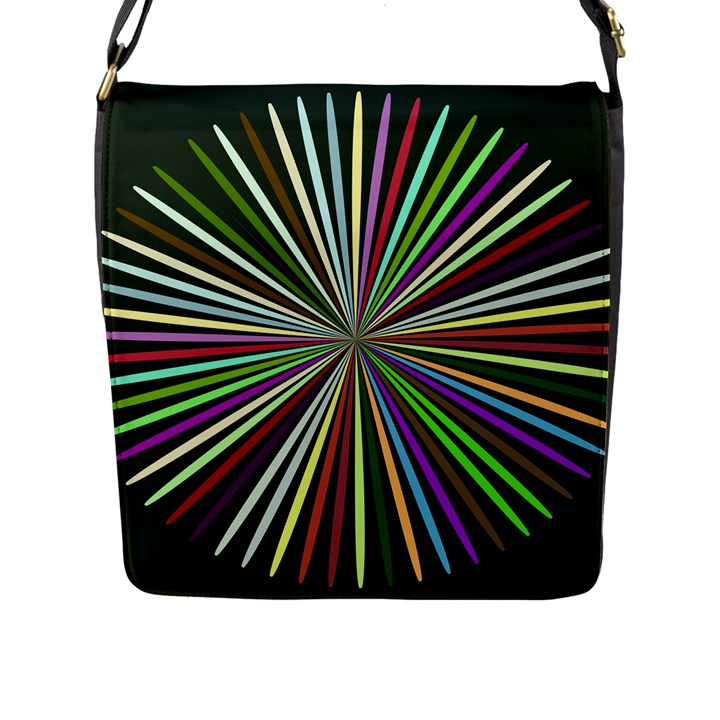 Colorful rays Flap Closure Messenger Bag (L)