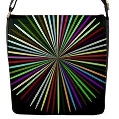 Colorful Rays Flap Closure Messenger Bag (s) by LalyLauraFLM