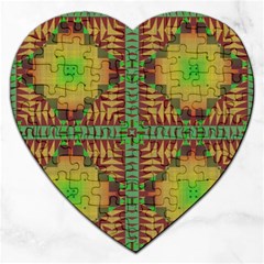 Tribal Shapes Pattern Jigsaw Puzzle (heart) by LalyLauraFLM