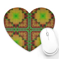 Tribal Shapes Pattern Heart Mousepad by LalyLauraFLM