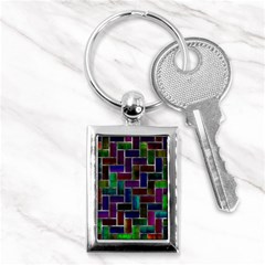 Colorful Rectangles Pattern Key Chain (rectangle) by LalyLauraFLM