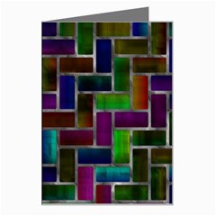 Colorful Rectangles Pattern Greeting Card by LalyLauraFLM