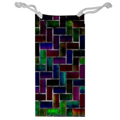 Colorful Rectangles Pattern Jewelry Bag by LalyLauraFLM