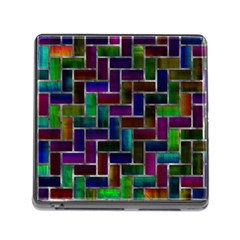 Colorful Rectangles Pattern Memory Card Reader (square) by LalyLauraFLM