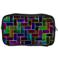 Colorful Rectangles Pattern Toiletries Bag (two Sides) by LalyLauraFLM