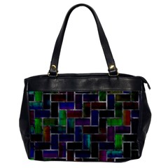 Colorful Rectangles Pattern Oversize Office Handbag by LalyLauraFLM