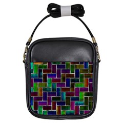 Colorful Rectangles Pattern Girls Sling Bag by LalyLauraFLM