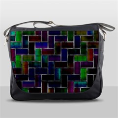 Colorful Rectangles Pattern Messenger Bag by LalyLauraFLM