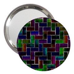 Colorful Rectangles Pattern 3  Handbag Mirror by LalyLauraFLM