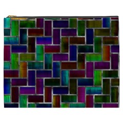 Colorful Rectangles Pattern Cosmetic Bag (xxxl)