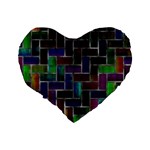 Colorful rectangles pattern Standard 16  Premium Heart Shape Cushion  Back