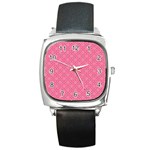 Cute Pretty Elegant Pattern Square Metal Watches Front