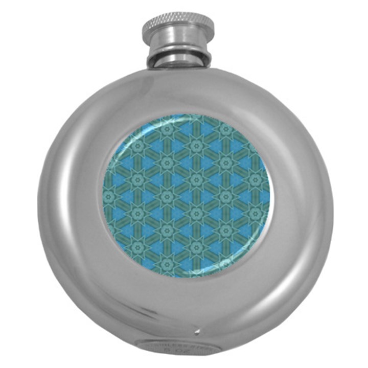 Cute Pretty Elegant Pattern Round Hip Flask (5 oz)