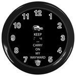 Keep Calm and Carry On My Wayward Son Wall Clocks (Black) Front