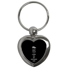 Keep Calm And Carry On My Wayward Son Key Chains (heart) 