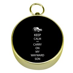 Keep Calm And Carry On My Wayward Son Gold Compasses by TheFandomWard