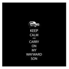 Keep Calm And Carry On My Wayward Son Large Satin Scarf (square) by TheFandomWard