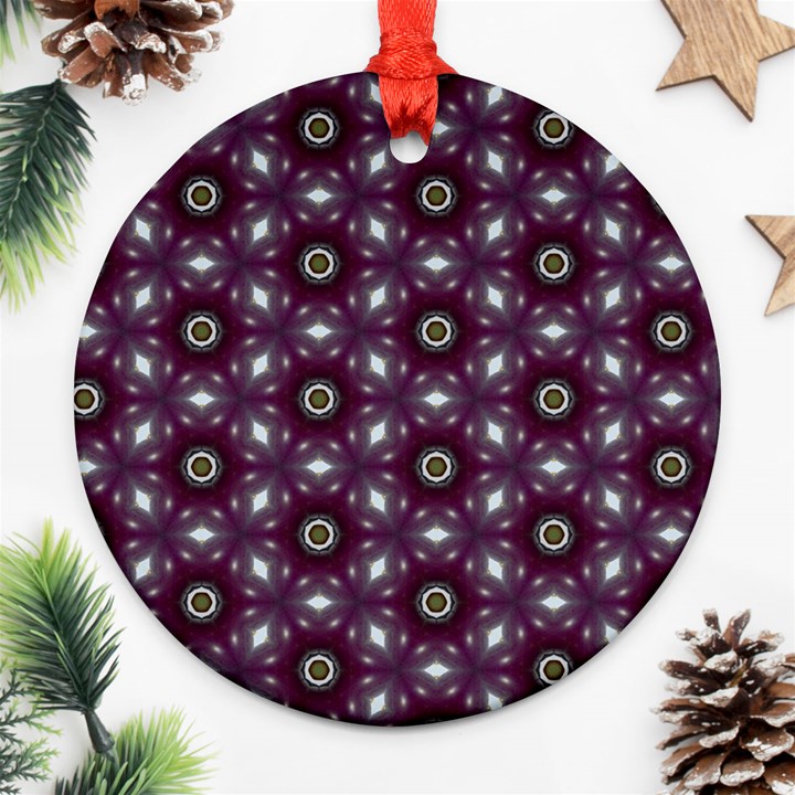 Cute Pretty Elegant Pattern Round Ornament (Two Sides) 