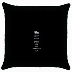 Keep Calm And Carry On My Wayward Son Throw Pillow Cases (black) by TheFandomWard