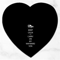 Keep Calm And Carry On My Wayward Son Jigsaw Puzzle (heart)