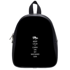 Keep Calm And Carry On My Wayward Son School Bags (small)  by TheFandomWard