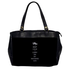 Keep Calm And Carry On My Wayward Son Oversize Office Handbag (one Side) by TheFandomWard