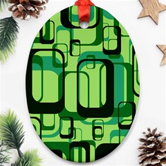 Retro Pattern 1971 Green Ornament (oval)  by ImpressiveMoments