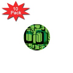 Retro Pattern 1971 Green 1  Mini Buttons (10 Pack)  by ImpressiveMoments