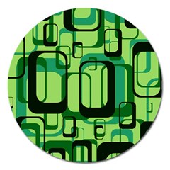 Retro Pattern 1971 Green Magnet 5  (round) by ImpressiveMoments