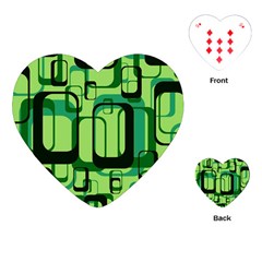 Retro Pattern 1971 Green Playing Cards (heart)  by ImpressiveMoments