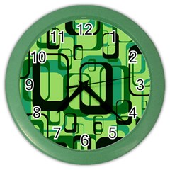 Retro Pattern 1971 Green Color Wall Clocks by ImpressiveMoments